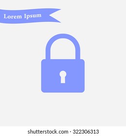 Lock icon.  Flat design style. Vector EPS10.