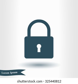 Lock icon. Flat design style. Vector EPS10.