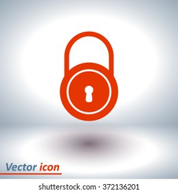 Lock icon.  Flat design style. Vector EPS10.