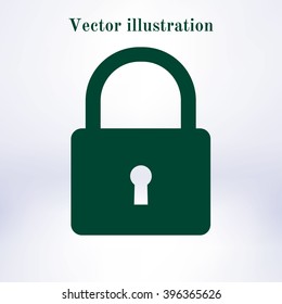Lock icon.  Flat design style. Vector EPS10.