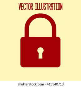 Lock icon.  Flat design style. Vector EPS10.