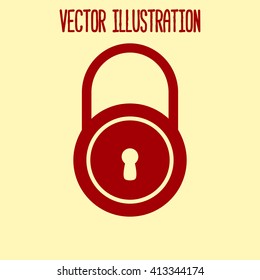 Lock icon.  Flat design style. Vector EPS10.