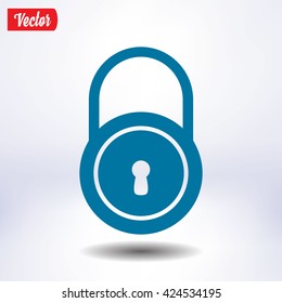 Lock icon.  Flat design style. Vector EPS10.