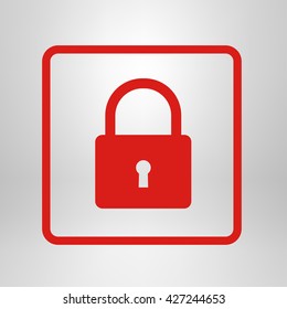 Lock icon.  Flat design style. Vector EPS10.