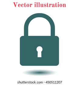 Lock icon.  Flat design style. Vector EPS10.