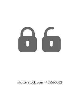 Lock icon, flat design style