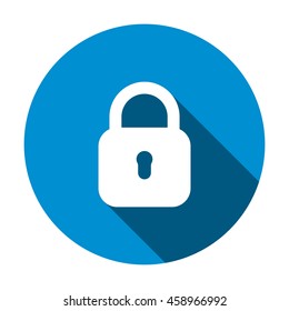Lock icon, flat design style