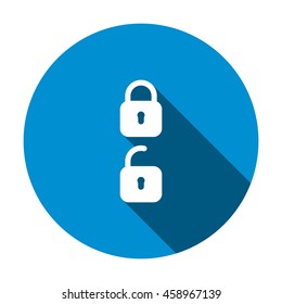 Lock icon, flat design style