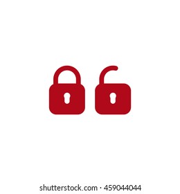Lock icon, flat design style