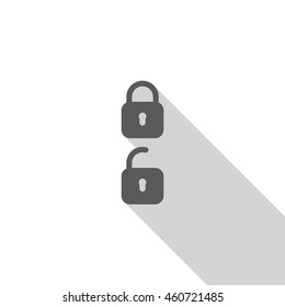Lock icon, flat design style