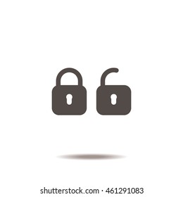 Lock icon, flat design style