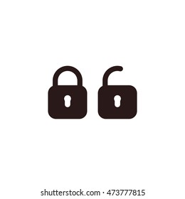 Lock icon, flat design style