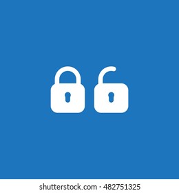 Lock icon, flat design style