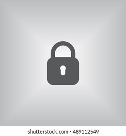 Lock icon, flat design style