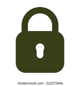 Lock icon, flat design style