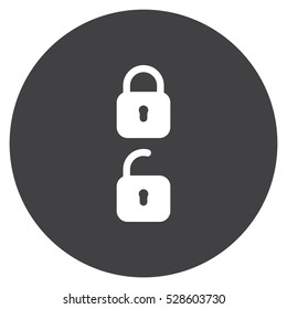 Lock icon, flat design style