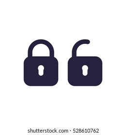Lock icon, flat design style