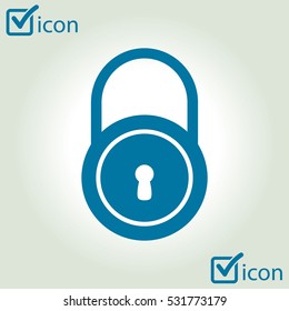 Lock icon.  Flat design style. Vector EPS10.