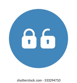 Lock icon, flat design style