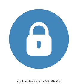 Lock icon, flat design style