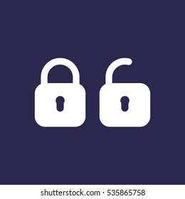 Lock icon, flat design style