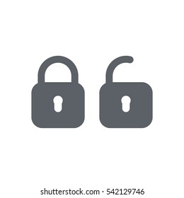Lock icon, flat design style