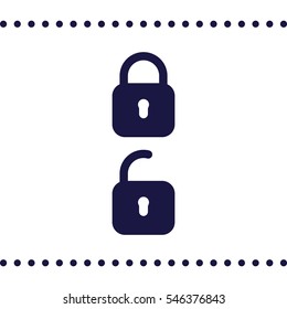 Lock icon, flat design style