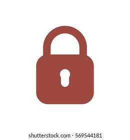 Lock icon, flat design style