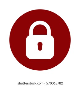 Lock icon, flat design style