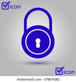 Lock icon.  Flat design style. Access to the user.