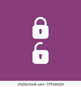 Lock icon, flat design style