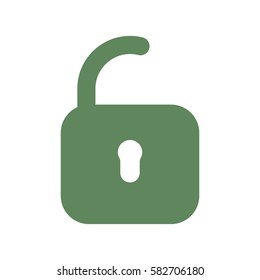 Lock icon, flat design style
