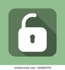 Lock icon, flat design style