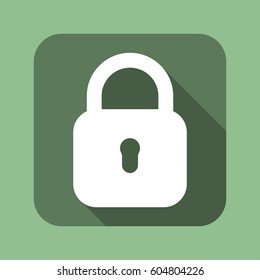 Lock icon, flat design style