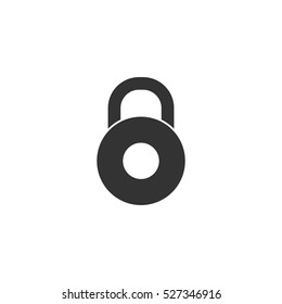Lock icon flat. Illustration isolated vector sign symbol