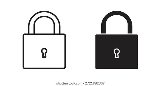 Icono de bloqueo icono plano simple. Versión Liner - Vector de stock.