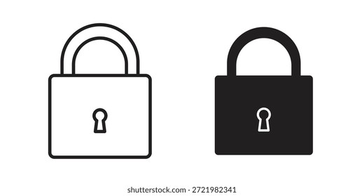 Icono de bloqueo icono plano simple. Versión Liner - Vector de stock.