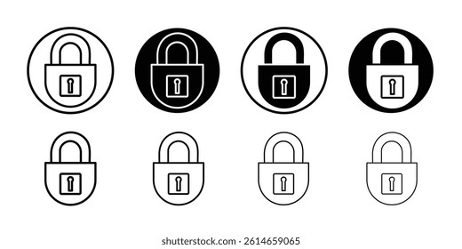 Lock icon flat and simple set design