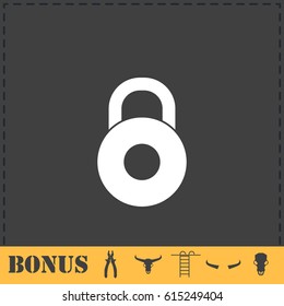 Lock icon flat. Simple vector symbol and bonus icon
