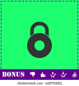 Lock icon flat. Simple vector symbol and bonus icon