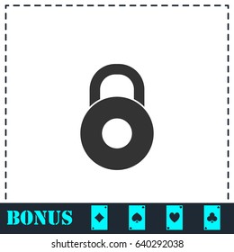 Lock icon flat. Simple vector symbol and bonus icon