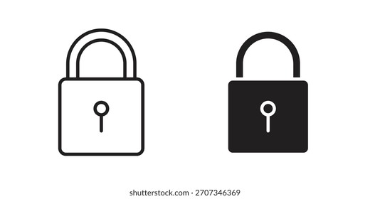 Icono de bloqueo. Colección de estilo plano y de trazo. símbolo simple