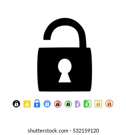 Lock Icon in flat style 