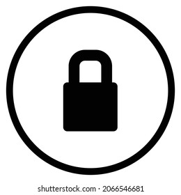 lock Icon. Flat style Circle Shape isolated on white background. Vector illustration