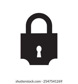 Lock icon flat style design. Padlock icon illustration. Lock logo, lock isolated.