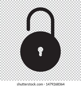 Lock icon flat style isolated on transparent background, Security padlock symbol vector illustration design.