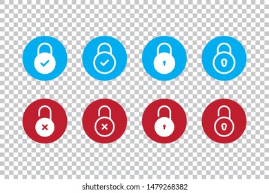 Lock icon flat style isolated on transparent background, Security padlock symbol vector illustration design.