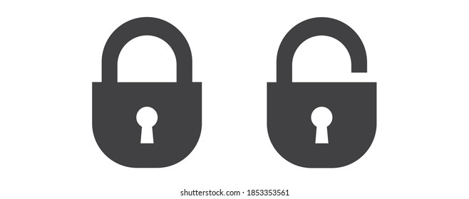 Lock icon in flat style isolated on white background. Vector illustration.