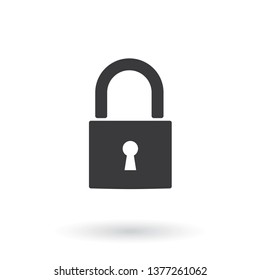 Lock icon. Flat style - stock vector.