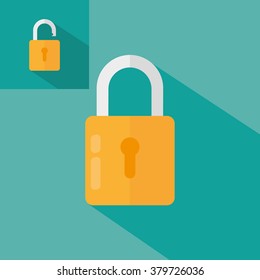 Lock icon in flat style. vector